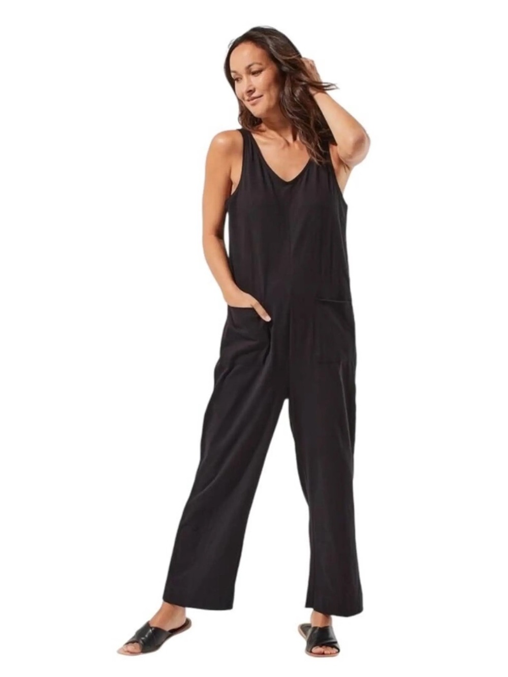 NWT. Pact All Ease Jumpsuit in Black